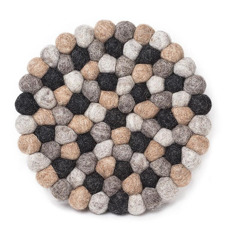 Felt Ball Trivet - Taupe Product Image