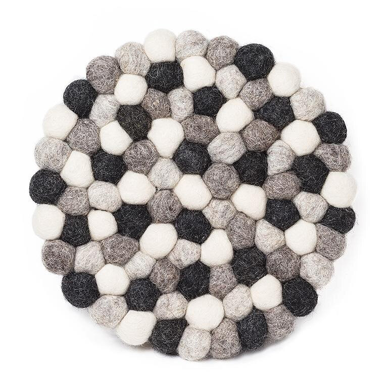 Felt Ball Trivet - Grey Product Image