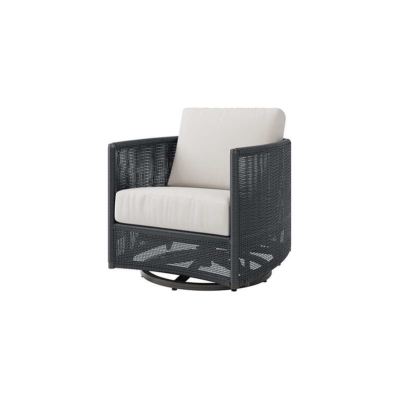 Orleans Club Swivel Rocker - Coal, Smoke Product Image