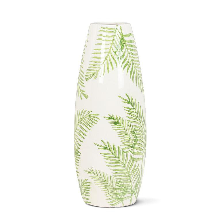 Tall Vase with Fern Print Product Image