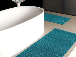 Skinny Stripe Shag Runner 24x72in - Turquoise Product Image