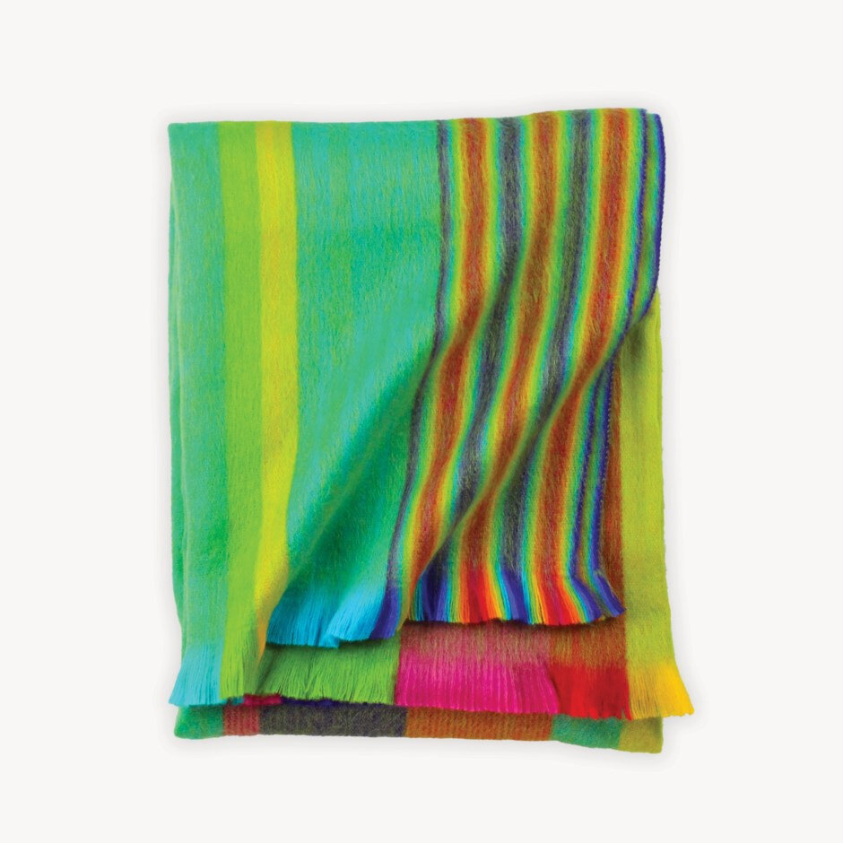 Blanket Throw Fringed Caravan Multi Stripe Product Image