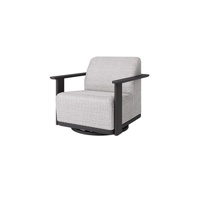 Corte Padded Club Swivel Glider Pearl, Onyx Product Image